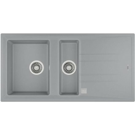 Mosogatótálca STONE 60 B-TG 1,1/2B 1D fehér, metál szürke 1000x510